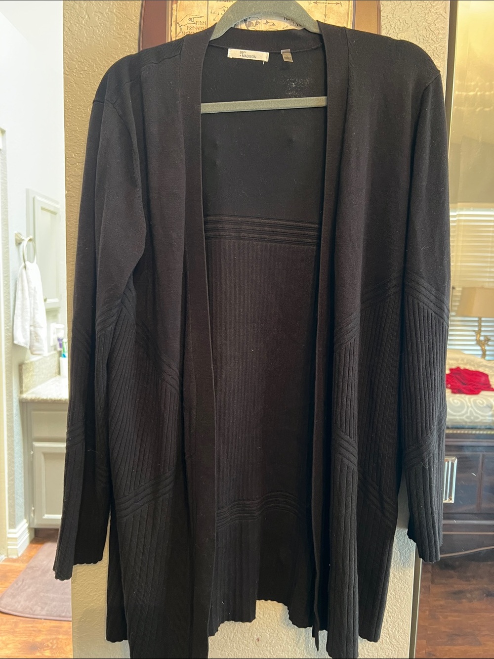 89th & Madison Ribbed Sweater Cardigan Size Large